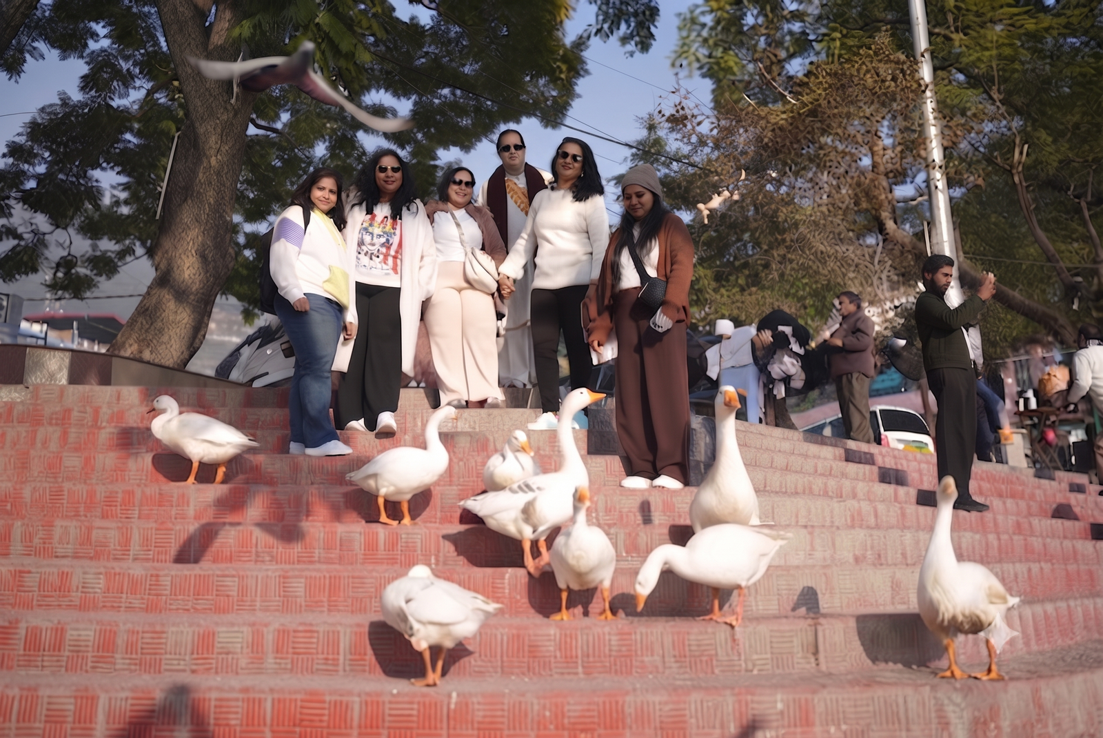 Group of retreat participants gathered together for a photograph